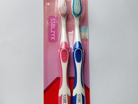 SSBLZYX Toothbrush with Flexing Sides, Soft, 2 Count (Color Vary) Online now