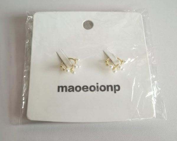 maoeoionp Pearl Clip Hoop Earrings Women s Comfort Non Pierced Earrings, Gold For Cheap