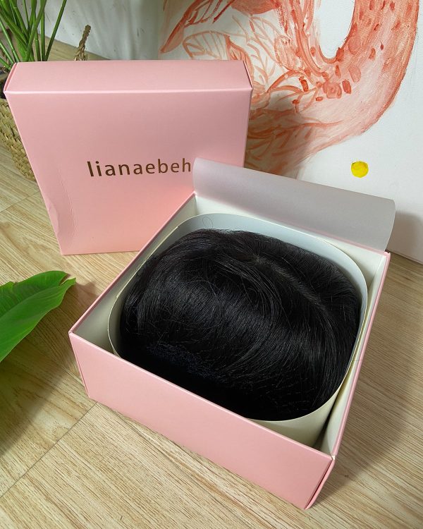 Iianaebeh black Wig Medium Shoulder Length Middle Part Short Straight Synthetic Hair Wigs Supply