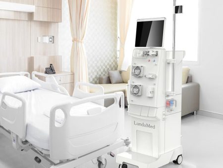 The LundaMed hemodialysis machine, through the hemodialysis machine, performs solute dispersion, osmosis and ultrafiltration of the patient s blood drawn from the blood monitoring alarm system Online