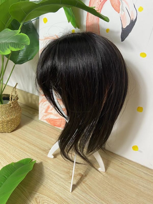 Iianaebeh black Wig Medium Shoulder Length Middle Part Short Straight Synthetic Hair Wigs Supply