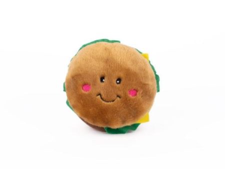 ZippyPaws NomNomz Plush Hamburger Dog Toy Supply