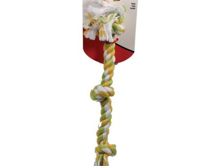 MAMMOTH FLOSSY CHEWS COLOR 3 KNOT ROPE TUG (15 IN, MULTI) For Discount