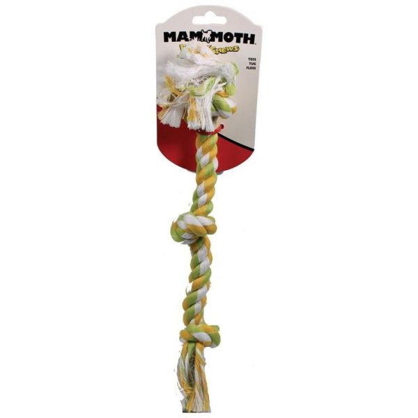 MAMMOTH FLOSSY CHEWS COLOR 3 KNOT ROPE TUG (15 IN, MULTI) For Discount