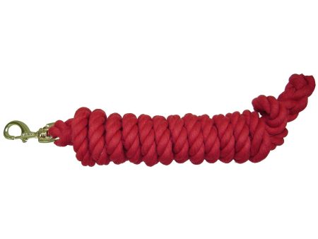 Hamilton Cotton Rope Leads with Brass Bolt Snap Red Online Sale