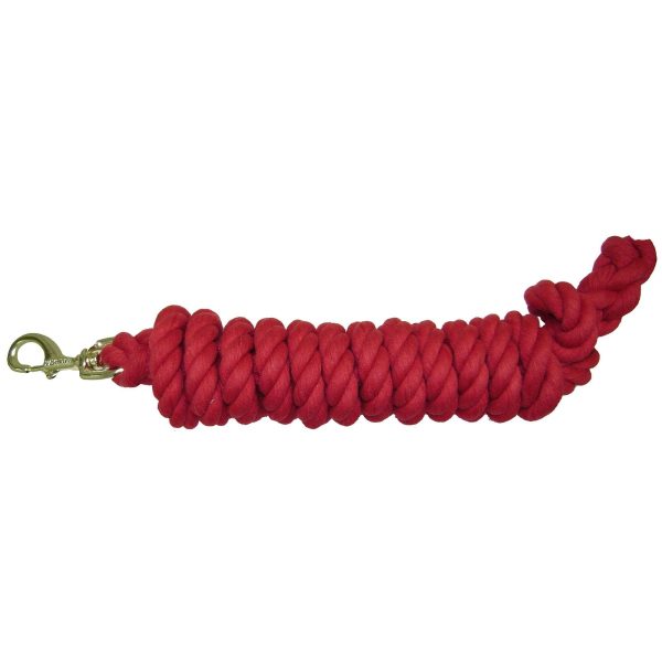 Hamilton Cotton Rope Leads with Brass Bolt Snap Red Online Sale