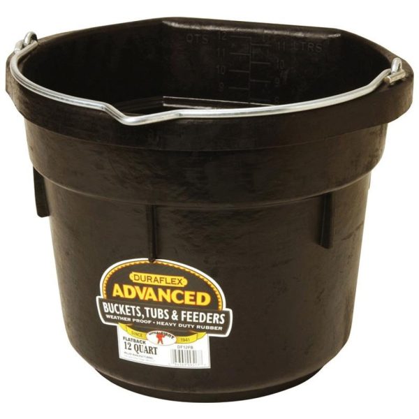 LITTLE GIANT DURAFLEX RUBBER FLAT BACK BUCKET (12 QT, BLACK) Online