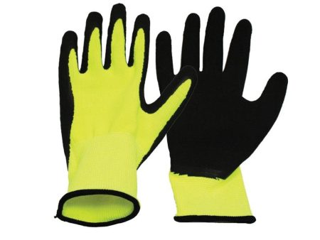 Boss V2 Flexi Grip High- Vis  Poly Knit Latex Palm Glove Supply