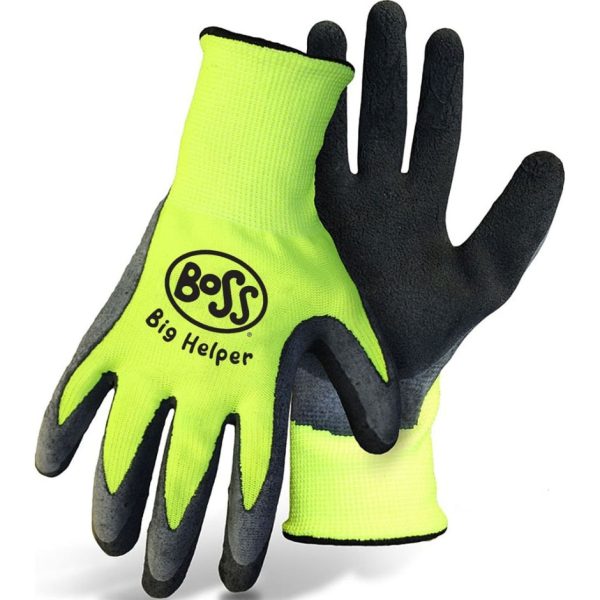 Boss V2 Flexi Grip High- Vis  Poly Knit Latex Palm Glove Supply